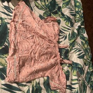Pink Spaghetti Strap/ Off-the-shoulder Top (Size M but more likely to fit XS/S).